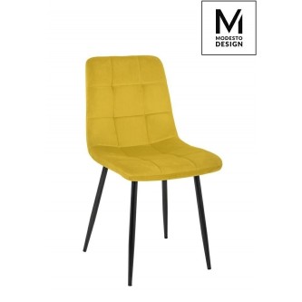 MODESTO krzesło CARLO musztardowe - welur, metal