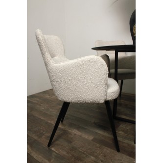 Krzesło Cherson białe tkanina teddy bear
