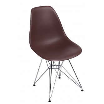 Krzesło P016 PP brązowe, chromowane nogi
