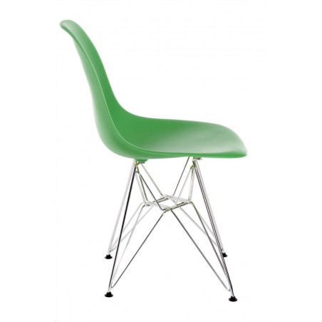 Krzesło P016 PP ciemno zielone, chromowa ne nogi