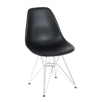 Krzesło P016 PP czarne, chromowane nogi