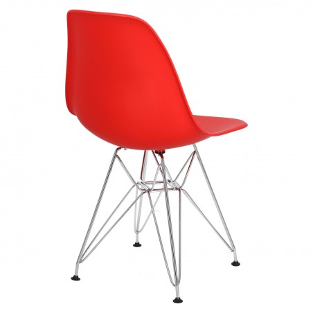 Krzesło P016 PP czerwone, chromowane nogi