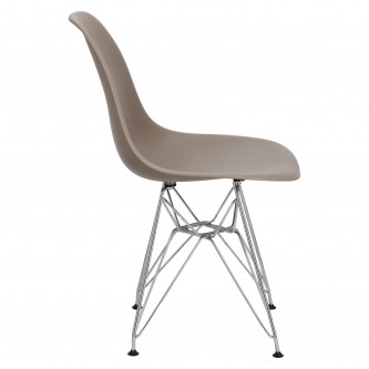 Krzesło P016 PP mild grey, chromowane nogi