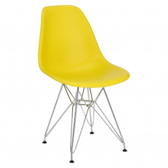 Krzesło P016 PP żółte, chromowane nogi
