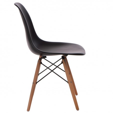 Krzesło P016W PP czarne, drewniane nogi