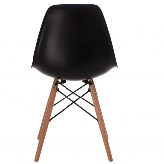 Krzesło P016W PP czarne, drewniane nogi