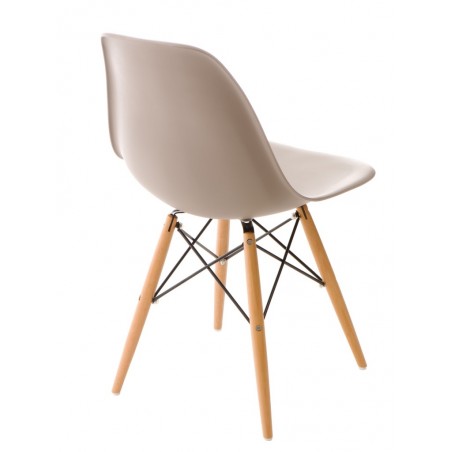 Krzesło P016W PP mild grey, drewniane nogi