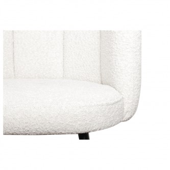 Krzesło Paume białe tkanina teddy bear