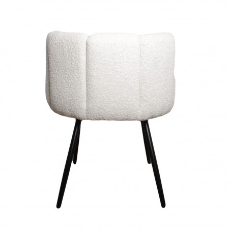 Krzesło Paume białe tkanina teddy bear