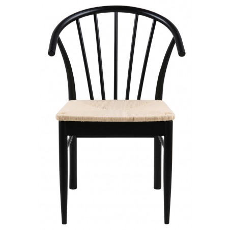 Krzesło z podłokietnikami Cassandra czar ne/naturalne