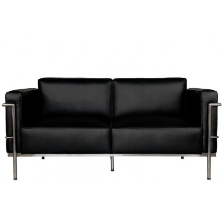 Sofa 2-osobowa Soft GC czarna skóra