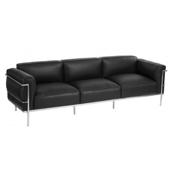 Sofa 3-osobowa Soft GC czarna skóra