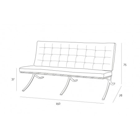 Sofa BA2 2 osobowa, biała ekoskóra