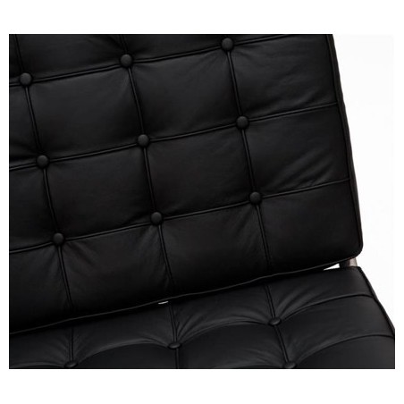 Sofa BA3 3 osobowa, czarna ekoskóra PU