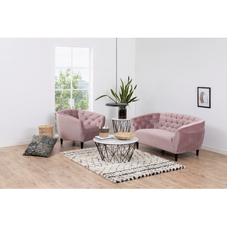 Sofa Ria VIC 2-osobowa różowa